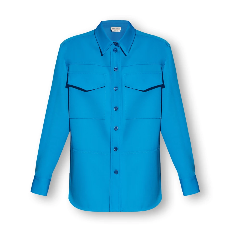 Alexander mcqueen Overhemd met zakken Blue Dames