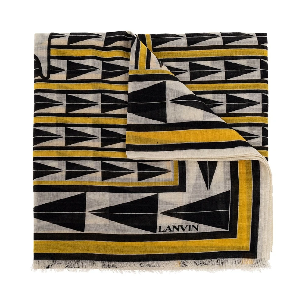 Lanvin Gele Geometrische Wollen Sjaal Multicolor Dames