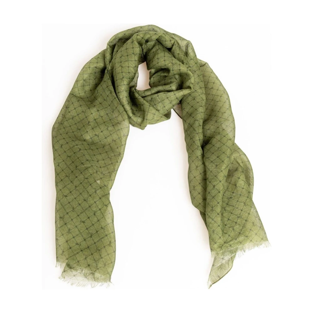 Trussardi Elegante Groene Bedrukte Modal Sjaal Green