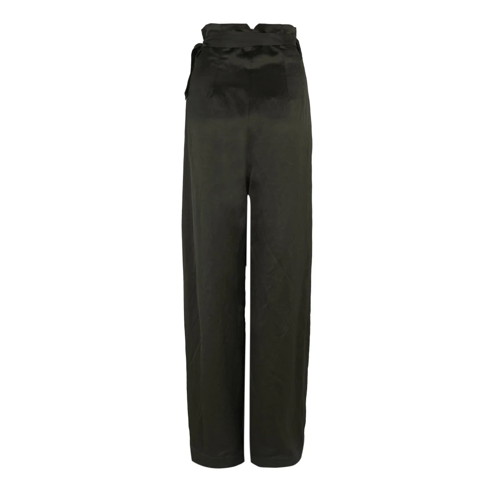 Cortana Wrap Linnen Viscose Broek Black Dames