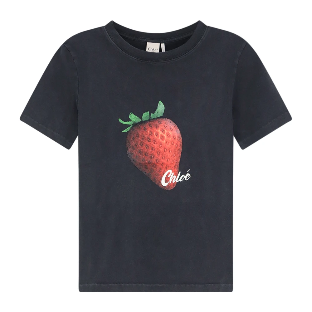 Chloé Black T-Shirts, Female, M, Crew Neck T-Shirt