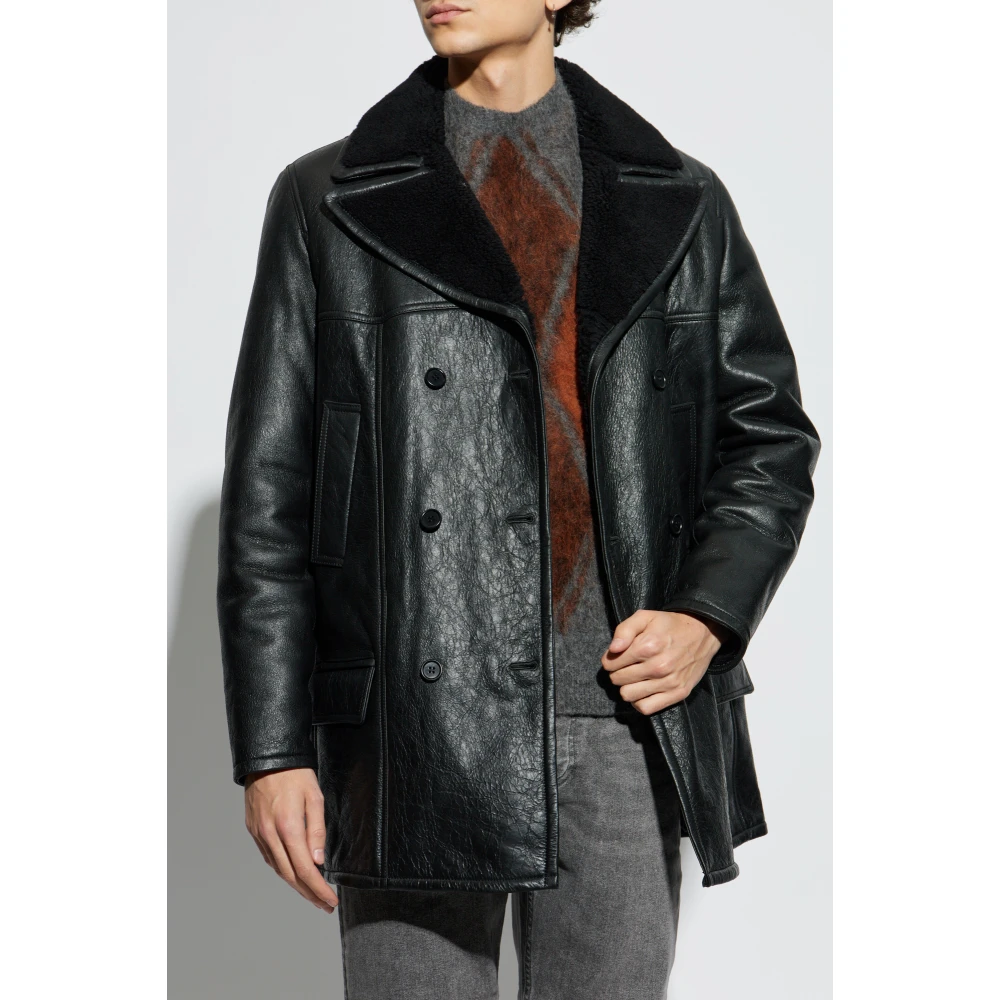 AllSaints Selkirk Shearling Jas Black Heren