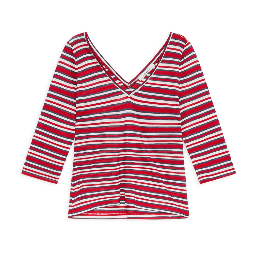 Maliparmi Women's Multicolor Long Sleeve T-Shirts, M, Summer Stripes T-Shirt