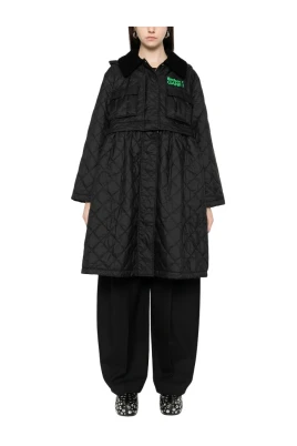 LQU1890 Peplum Longline Quilted Jacket