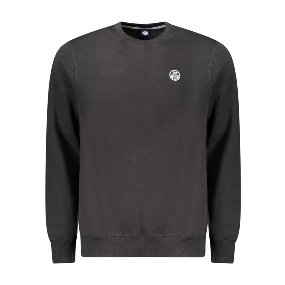 Sort bomull crew neck genser