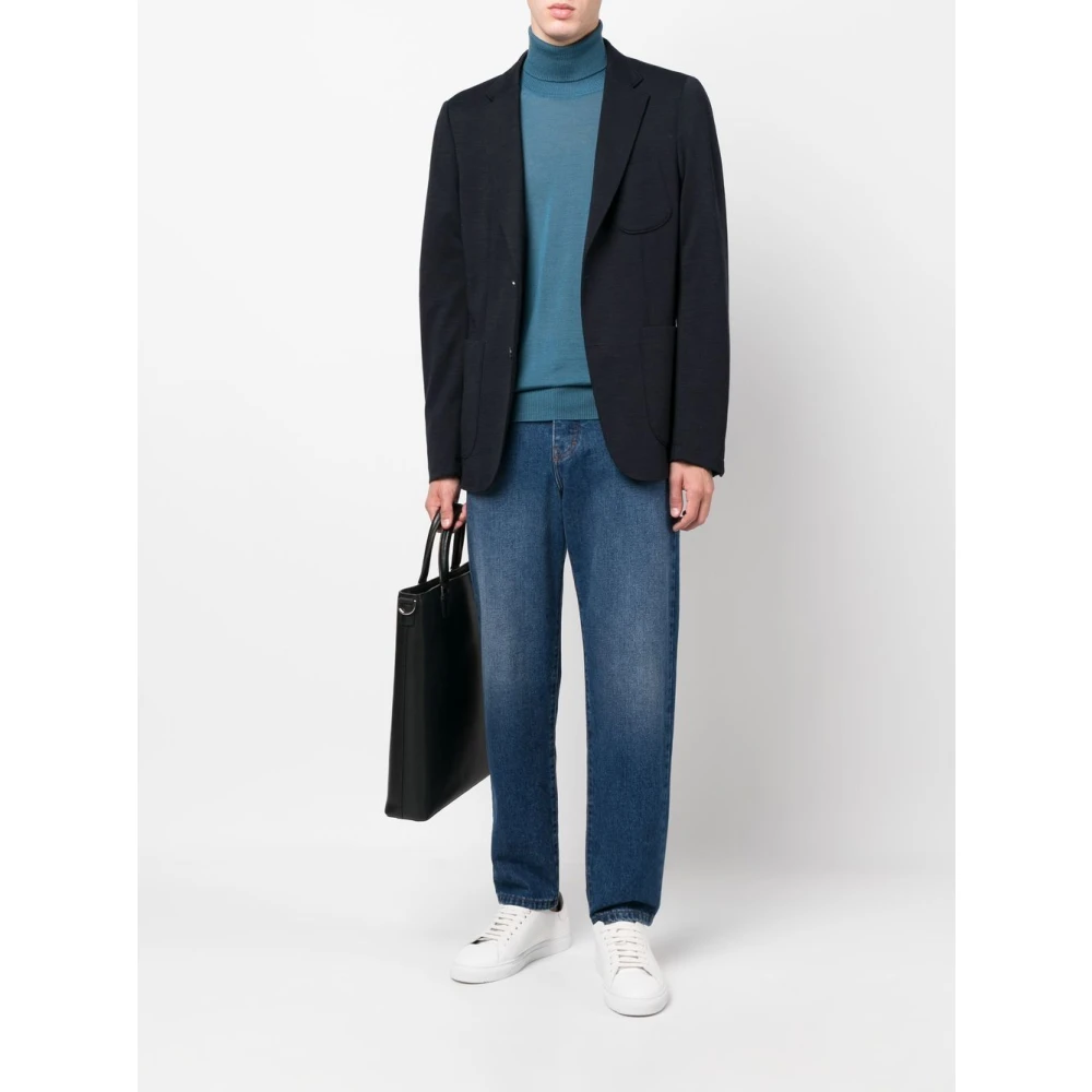 Emporio Armani Italiaanse Fijngebreide Coltrui Green Heren