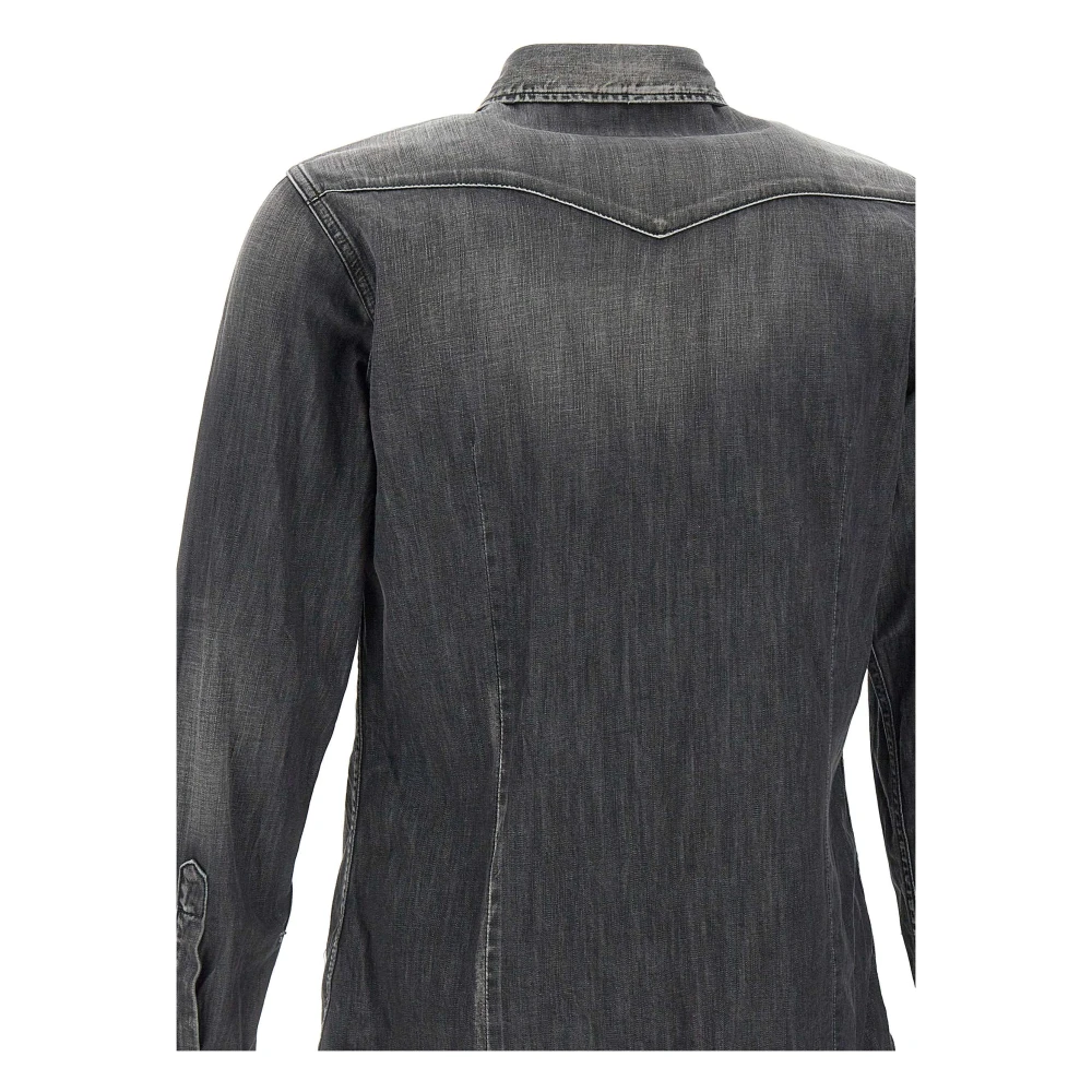 Dsquared2 Zwarte Western Denim Overhemd Black Heren