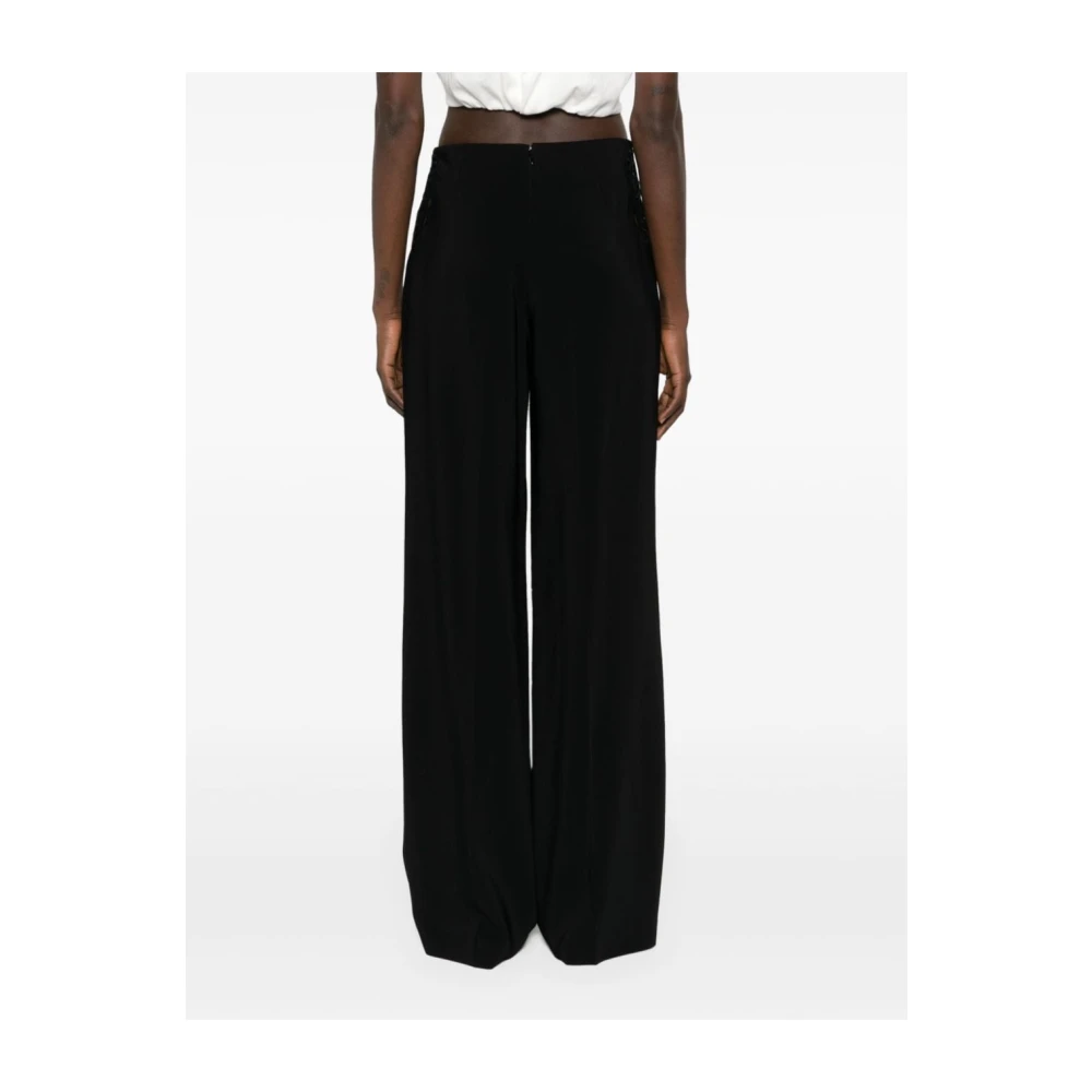 Stella Mccartney Zwarte Crepe Broek met Broderie Anglaise Black Dames