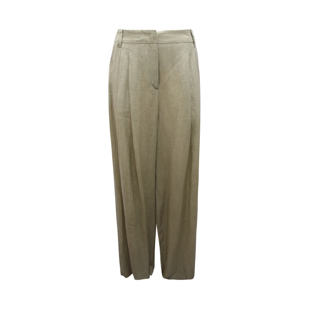 Marella Women's Beige Wide Trousers, S, Pantalone Palazzo Zama