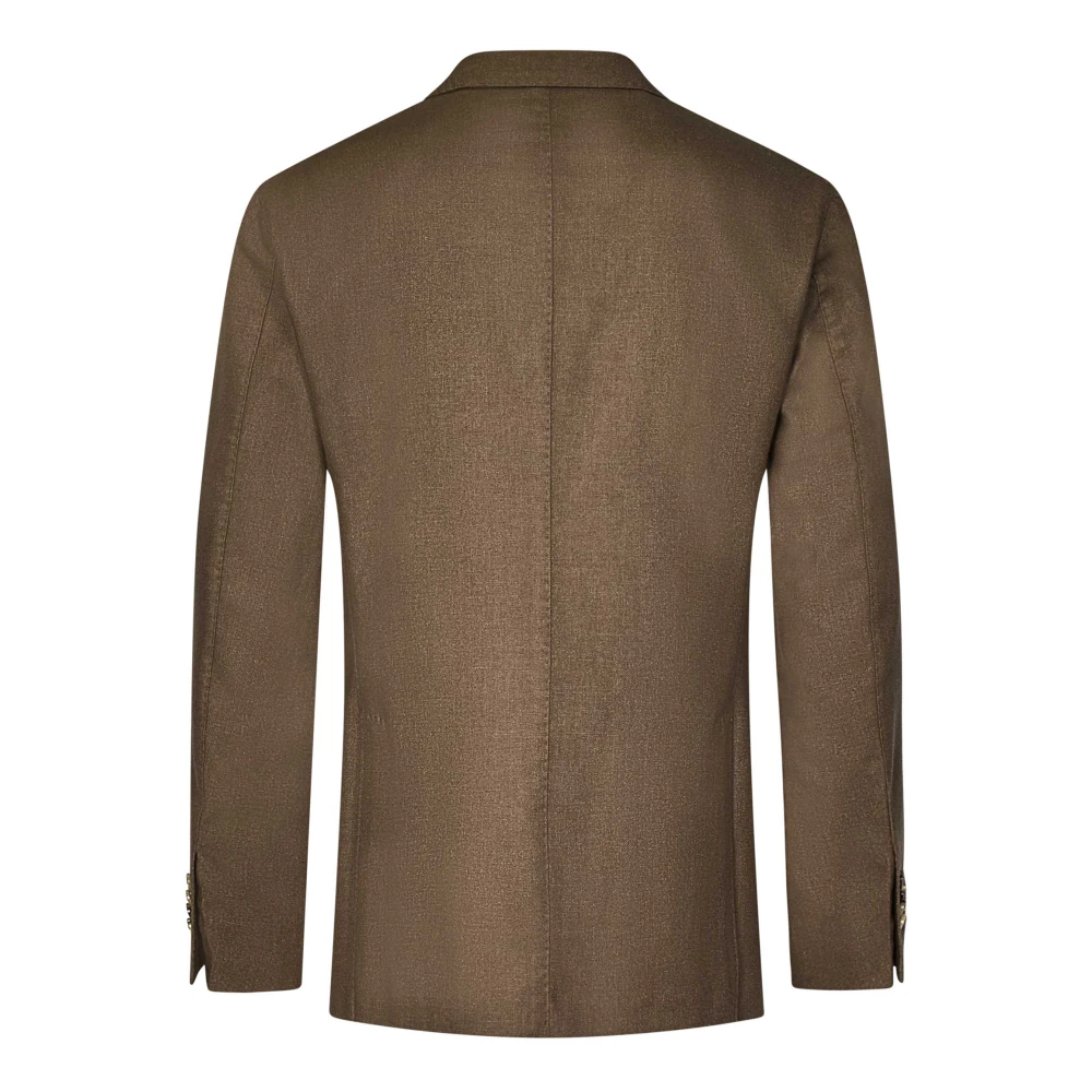 Boglioli Bruine Wolblend Single-Breasted Blazer Brown Heren