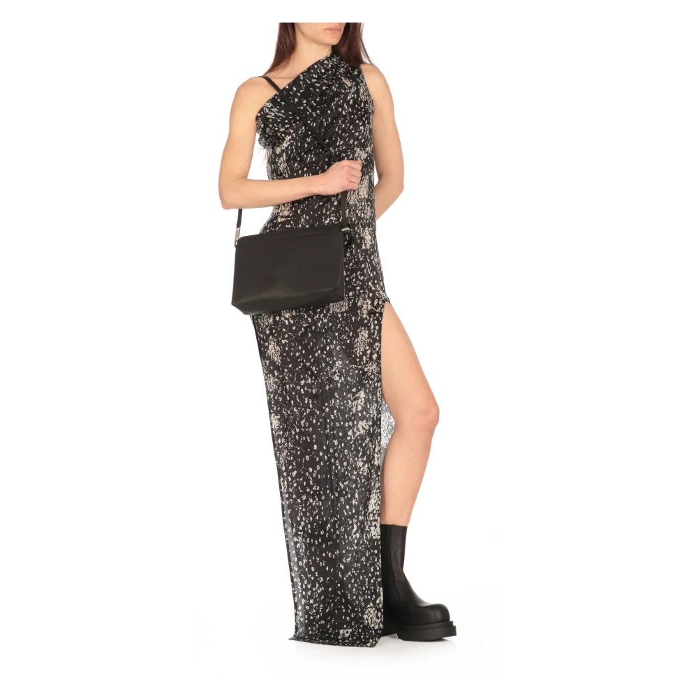 Rick Owens One-Shoulder Jurk met Splitjes Black Dames
