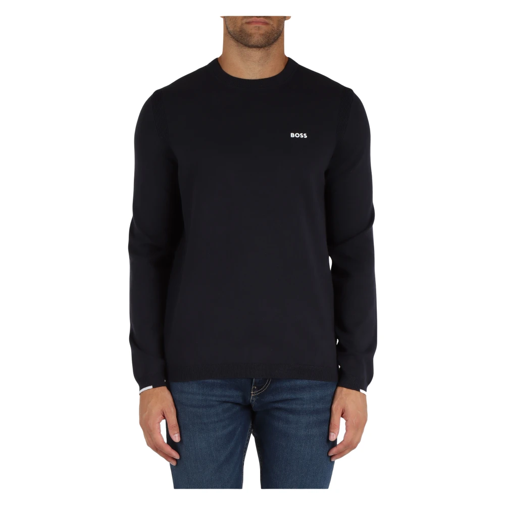 Boss Tech-Flex Katoenen Longsleeve Top Blue Heren