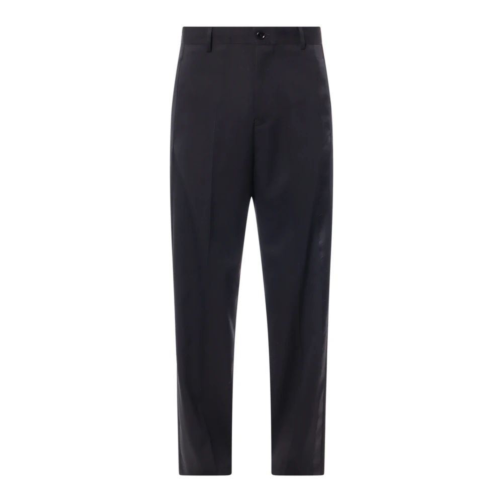 MM6 Maison Margiela Zwarte Wijde Pijp Broek met Rits Black Heren