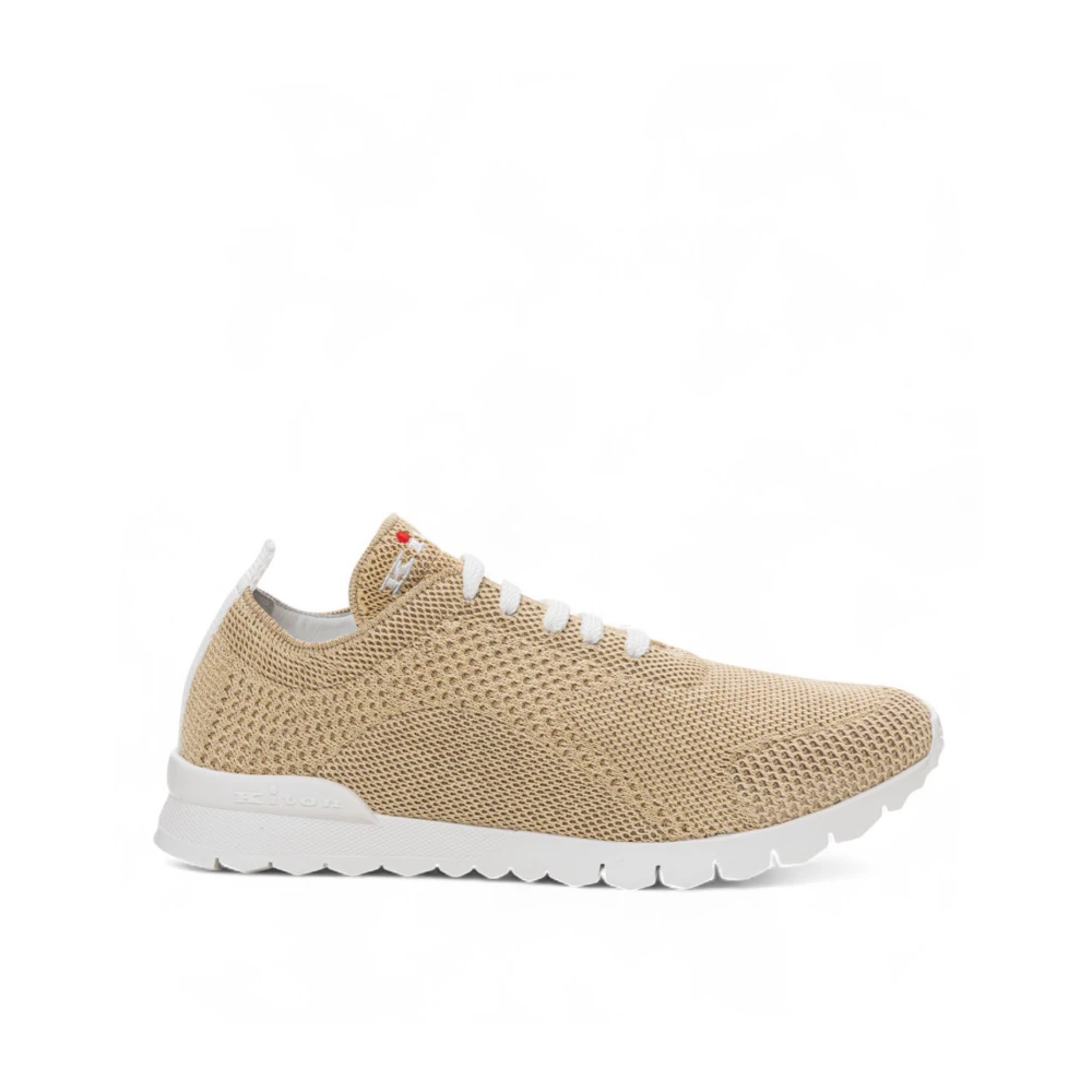 Kiton Stijlvolle leren sneakers met antislipzool Heren Schoenen Beige