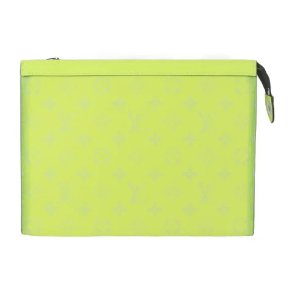 Louis Vuitton Vintage Pre-owned Leather clutches Yellow Heren