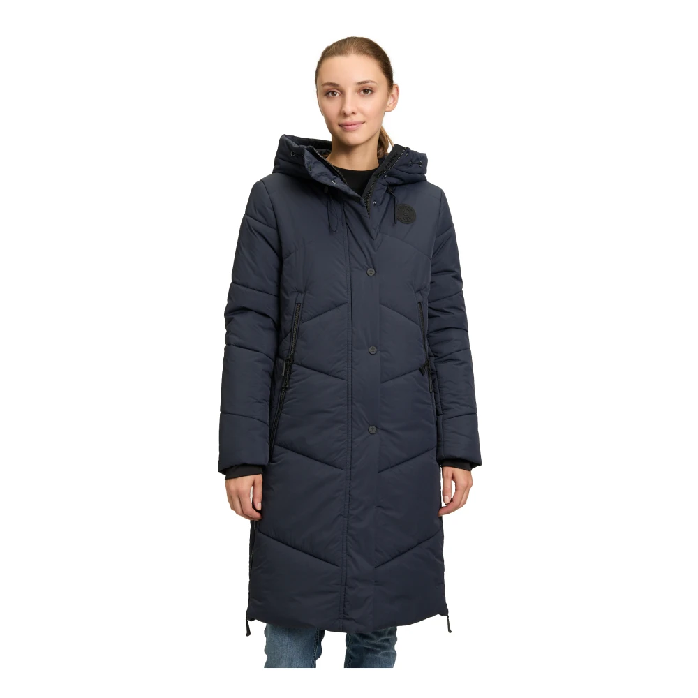 Amber & June Gewatteerde jas met capuchon Blue Dames