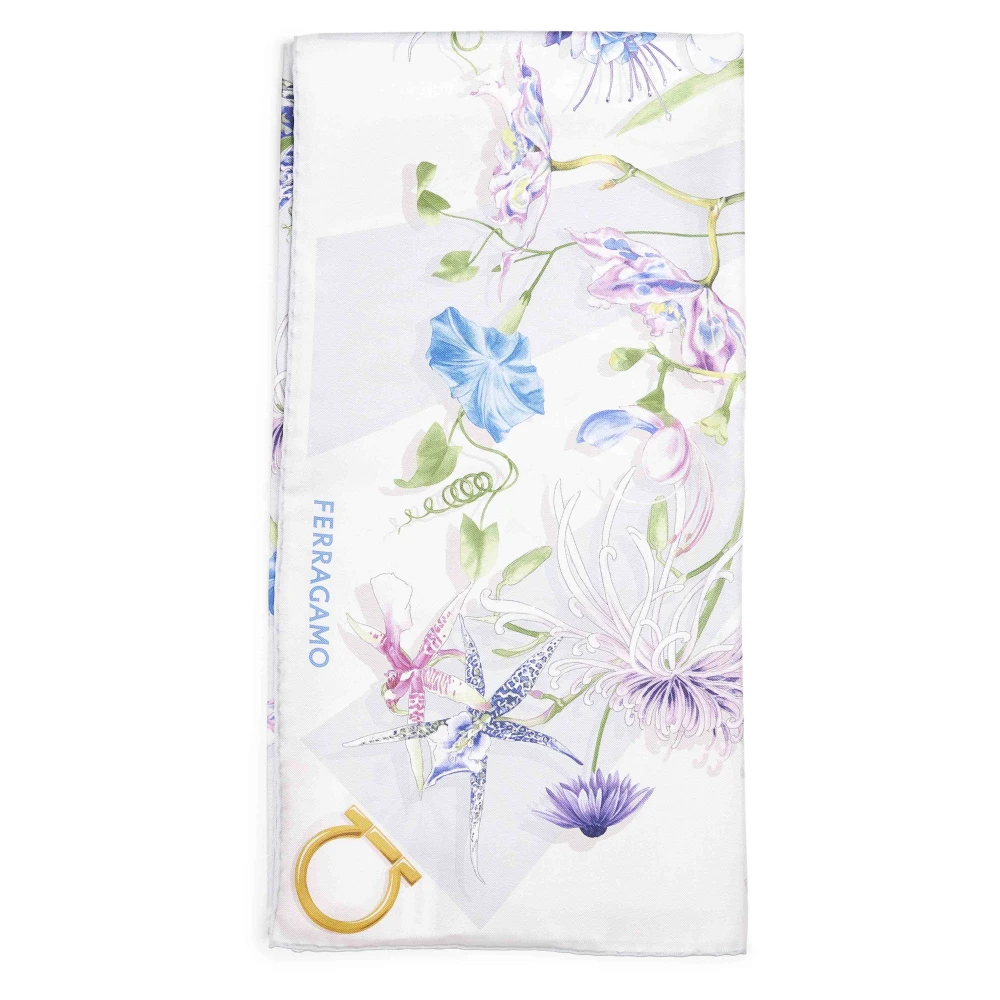 Ferragamo Women's Multicolor Silk Scarves, One Size, Square Silk Scarf