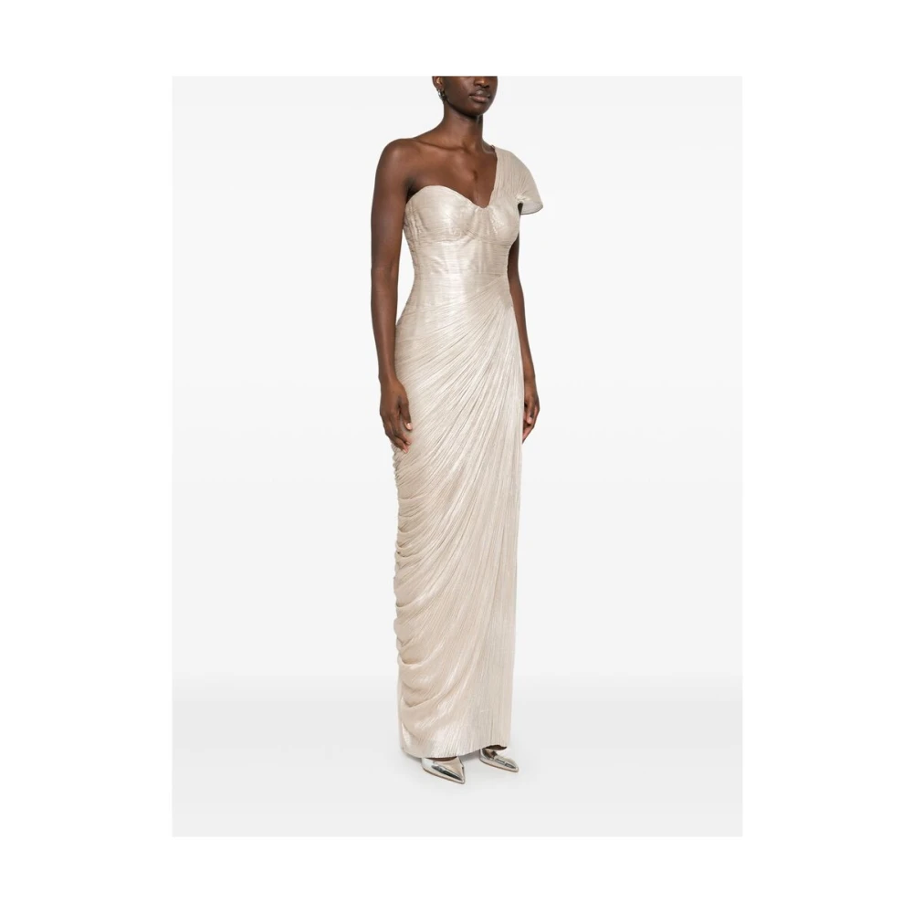 Maria Lucia Hohan Goudkleurige Zijden One-Shoulder Jurk Yellow Dames