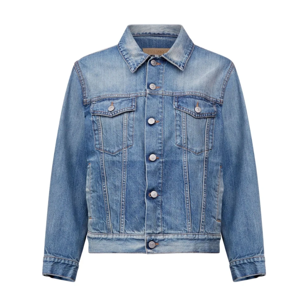 MM6 Maison Margiela Distressed Denim Jacket Blue Dames