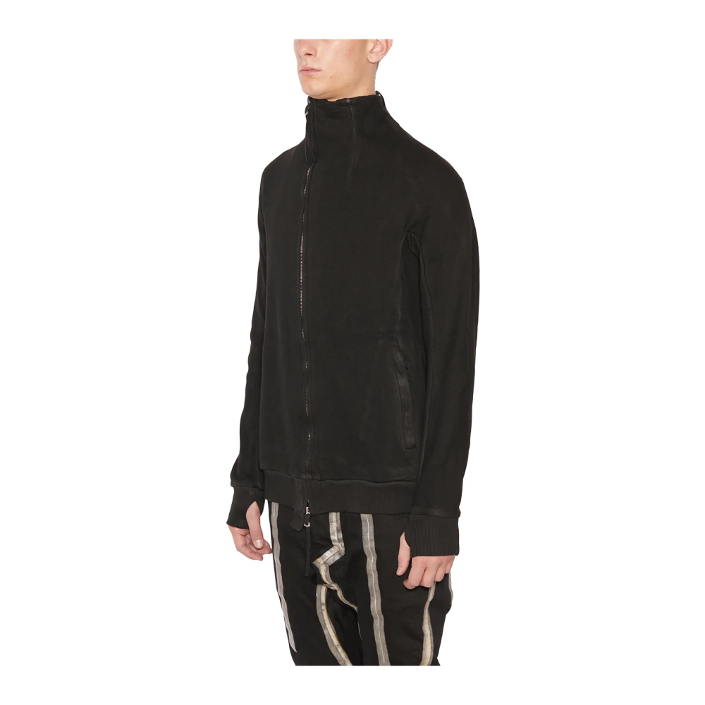 Boris Bidjan Saberi Katoenen Zip-Up Sweatshirt Black Heren