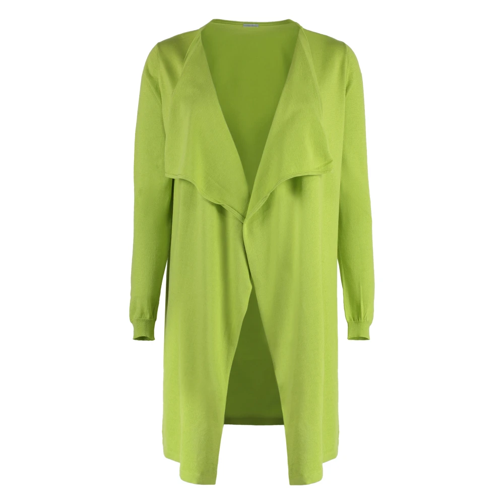 Malo Zijde Katoen Gebreid Vest Shawl Kraag Green Dames