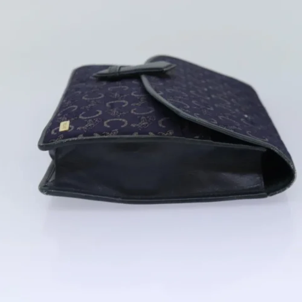 Celine Vintage Pre-owned Canvas clutches Blue Dames