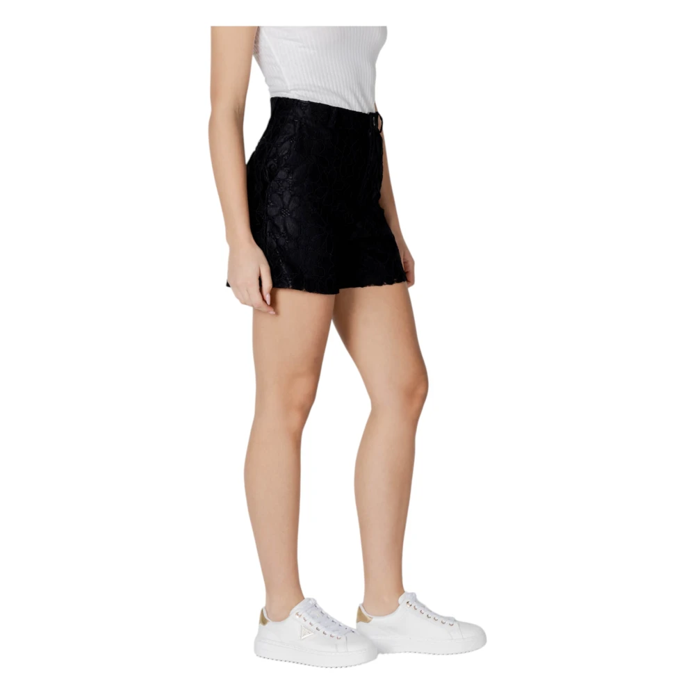 Desigual Zwarte Rits Knoop Shorts Lente Zomer Vrouwen Black Dames