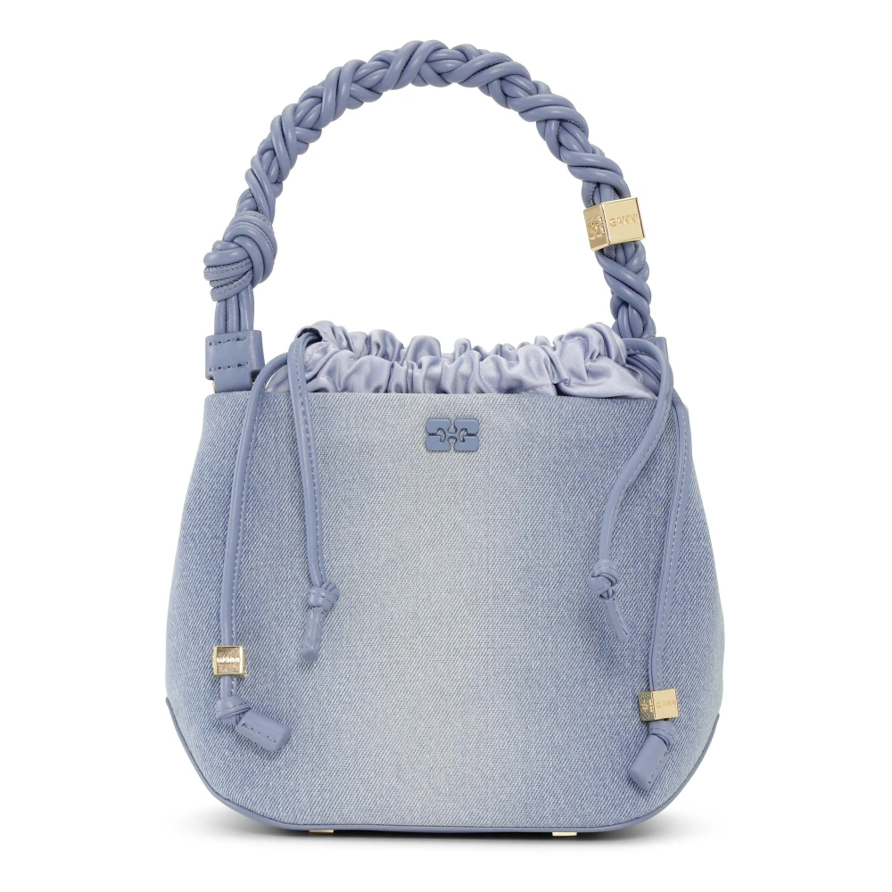 Denim Bucket Bag med Charms