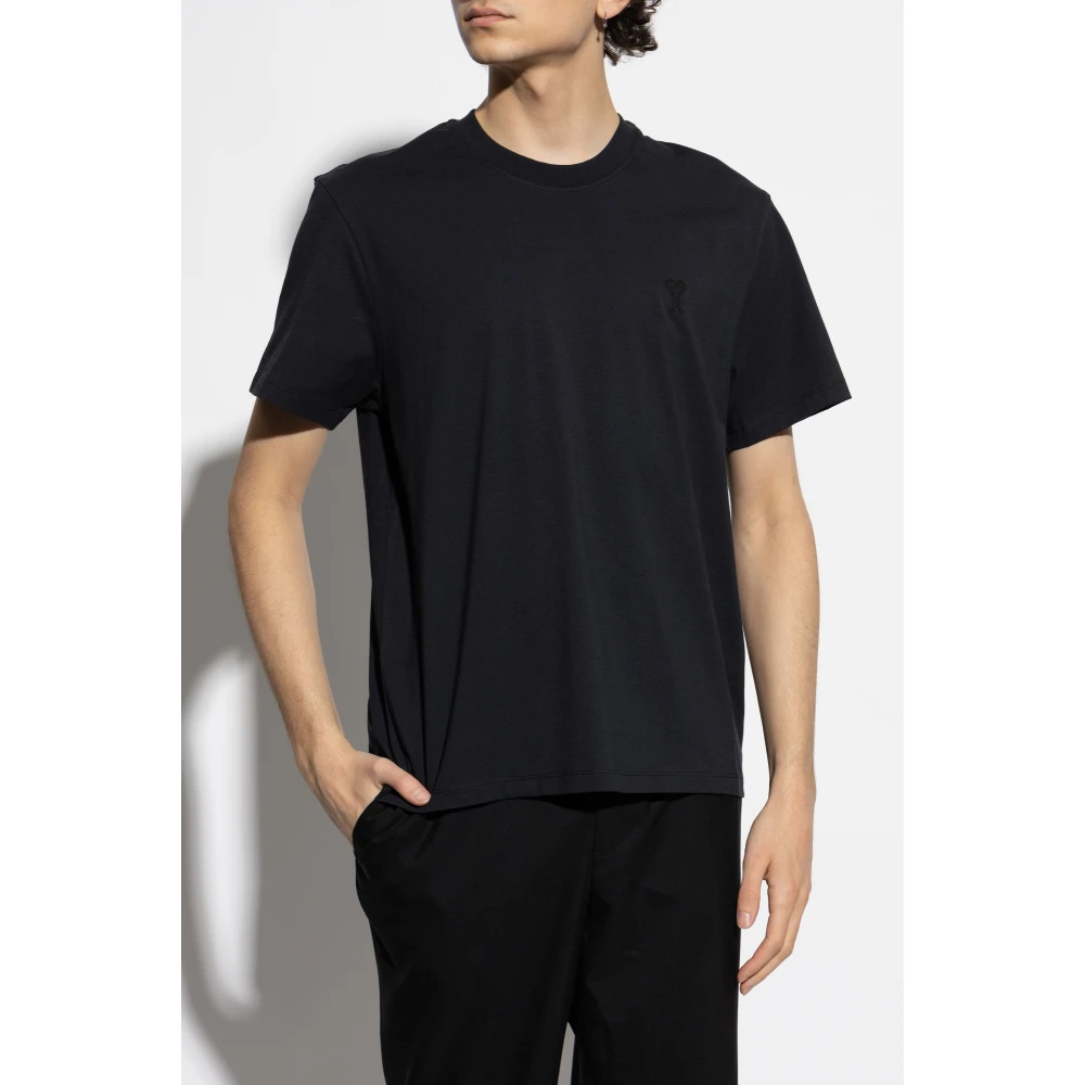 Ami Paris T-shirt met logo Black Heren