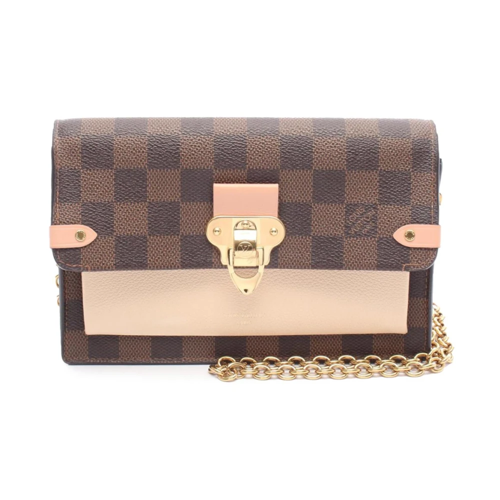 Louis Vuitton Vintage Women's Brown Pre-Owned Vintage Damier Ebene Chain Wallet
