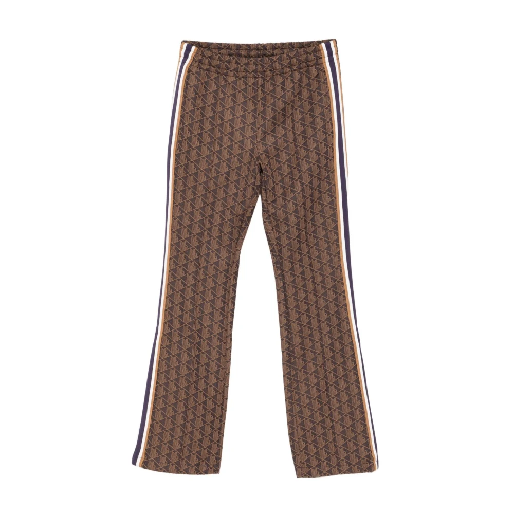 Lacoste Women's Brown Monogrammed Flared Joggers - Sweatpants - S - Trousers