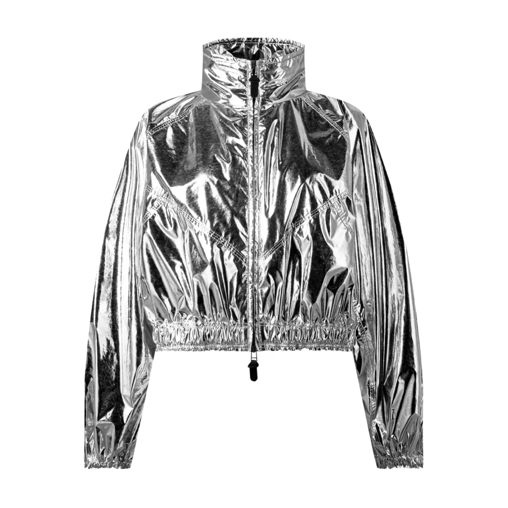 Moncler Alicia Keys Windbreaker Jas Zilver Logo Gray Dames