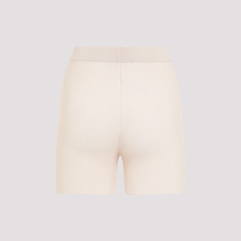 Jacquemus Chique Nude & Neutrals Elastische Taille Shorts Beige Dames