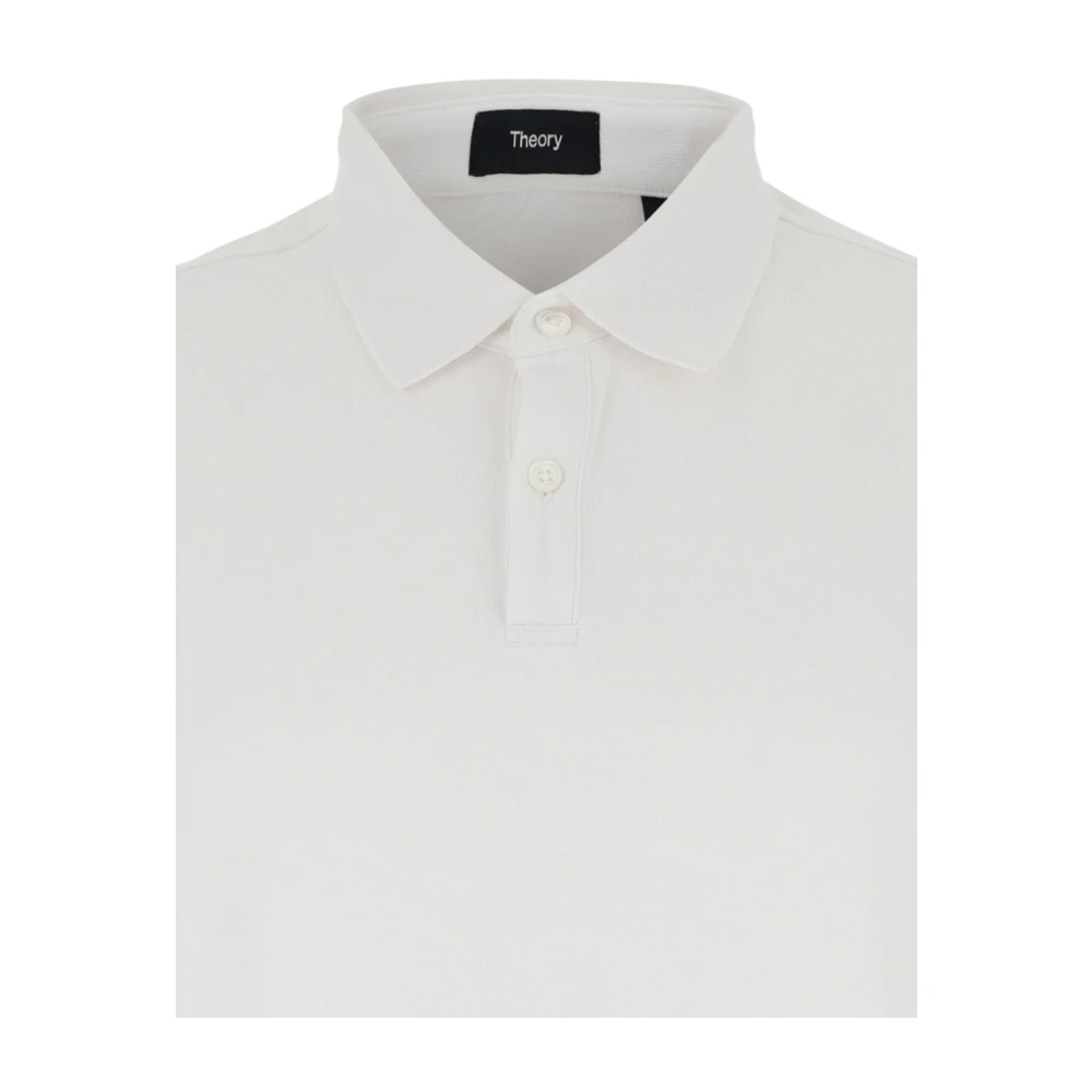 Theory Wit poloshirt met knoopsluiting White Heren