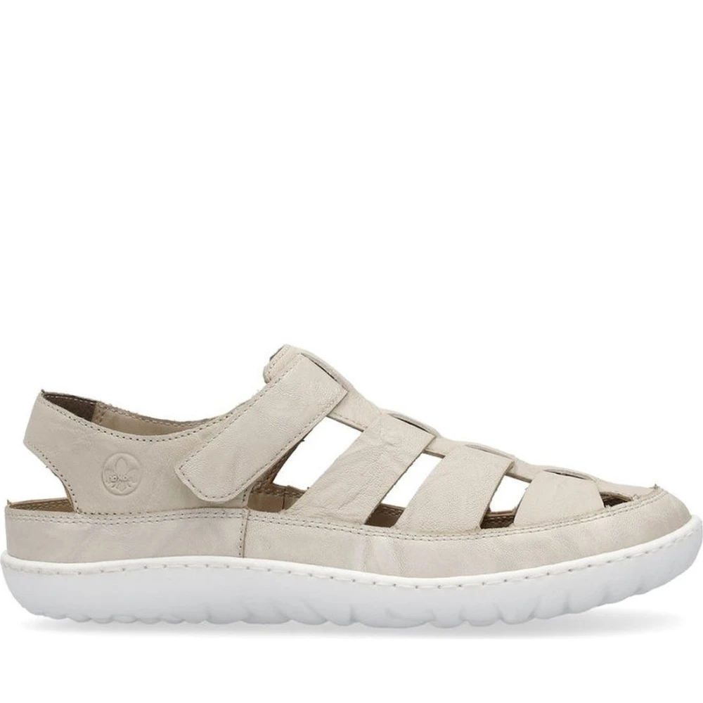 Rieker Beige Casual Platta Sandaler Beige, Dam