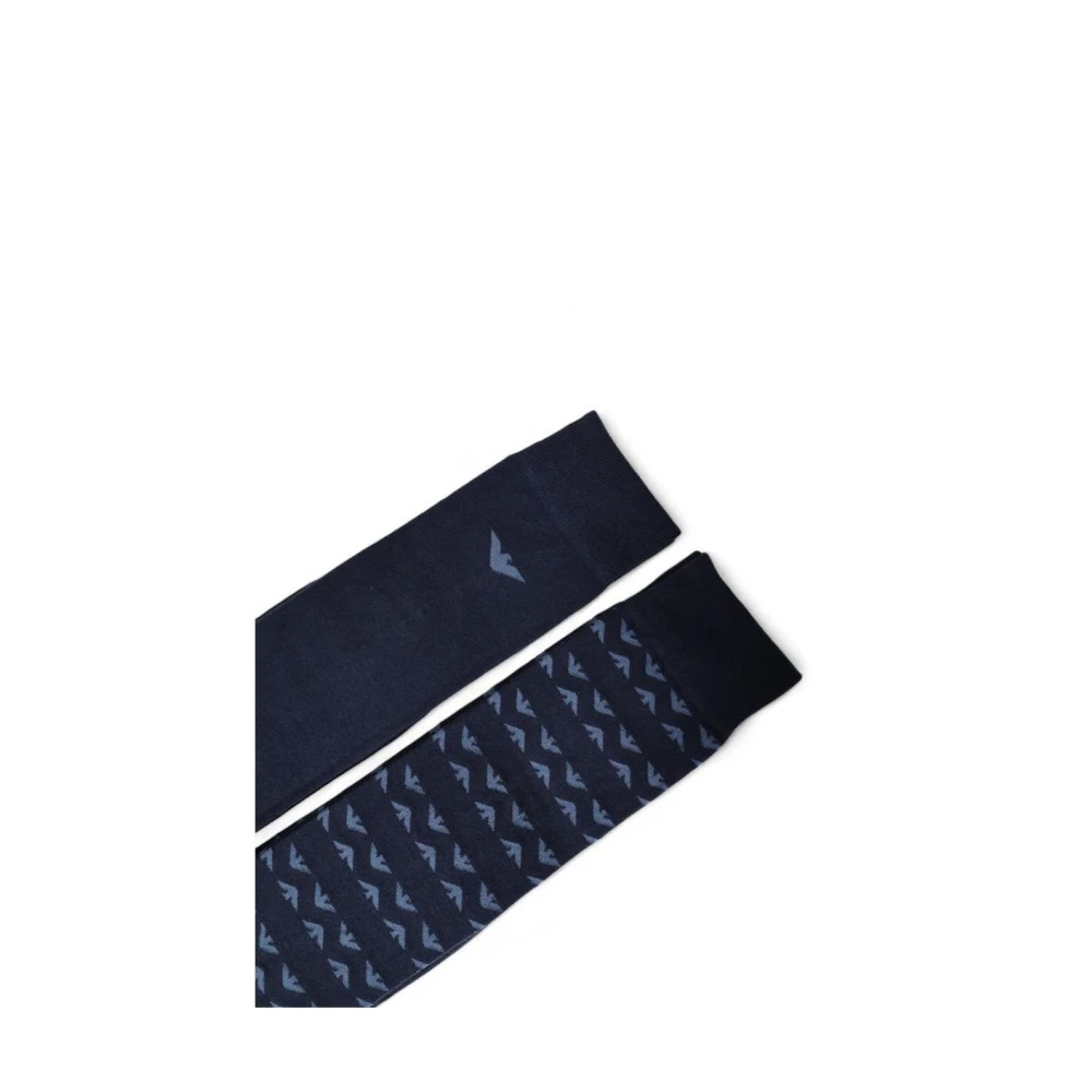 Emporio Armani Blauwe Katoenen Crew Sokken Blue Heren