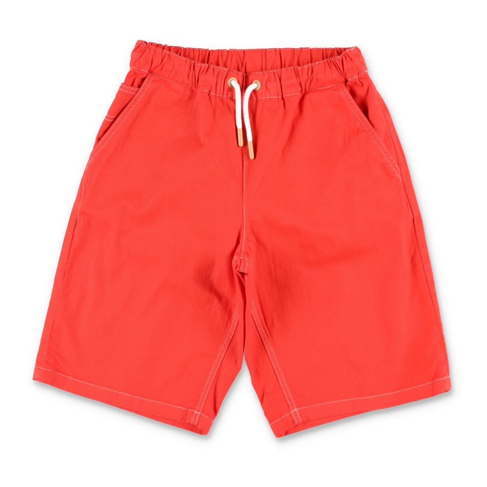 Bonpoint Ljus Denim Elastisk Midja Shorts Red, Flicka