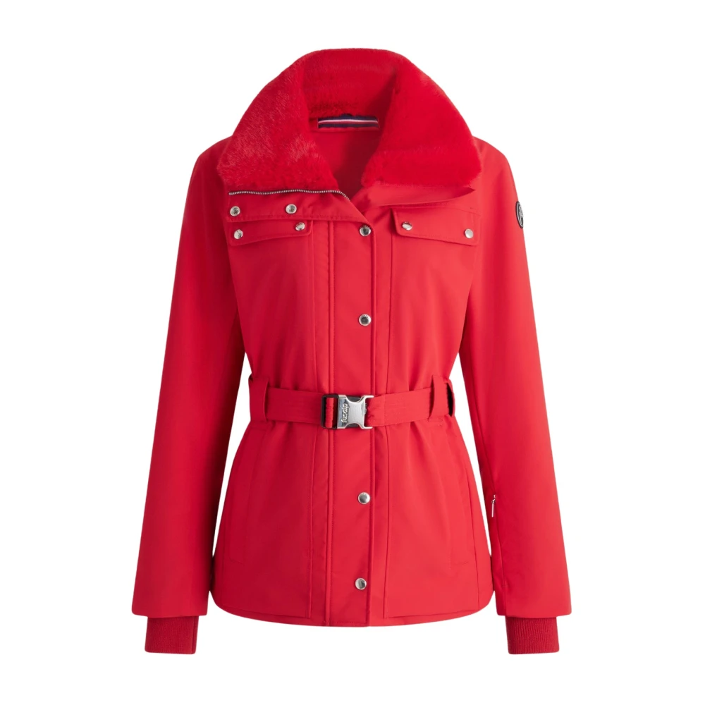 Fusalp Kvinno Röd Jackor Dam, Xs, Polyester, Dessa Ski Jacket