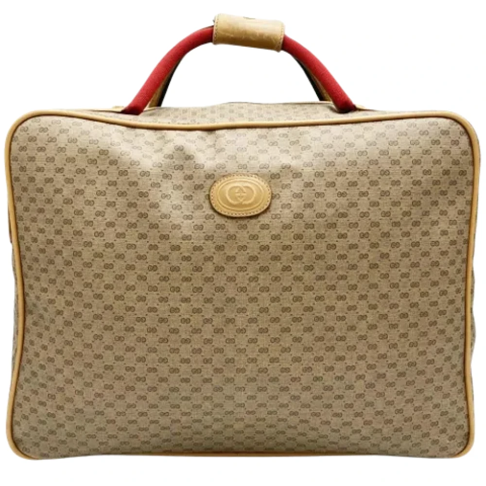 Gucci Vintage Pre-owned Fabric handbags Beige Heren