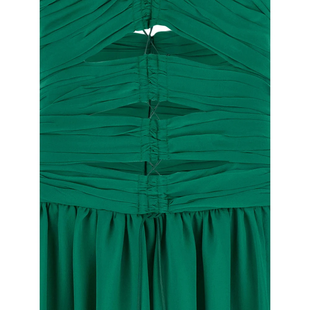 Tom Ford Groene Zijden Halternek Jurk met Front Cut-Out Green Dames