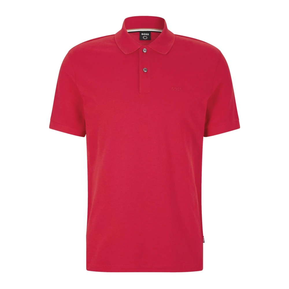 Hugo Men's Red Polo Shirts, L, Cotton Embroide Logo Polo
