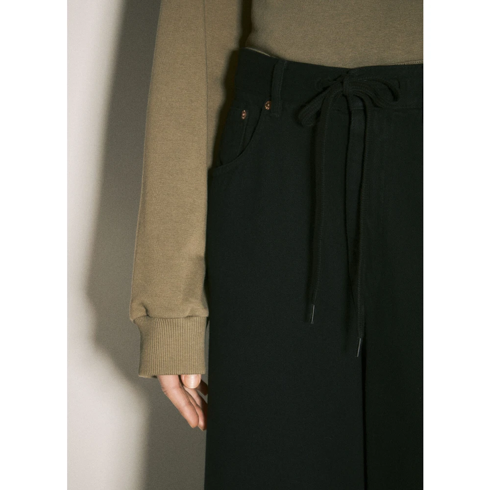 MM6 Maison Margiela Drawstring Wide-Leg Jeans Black Dames