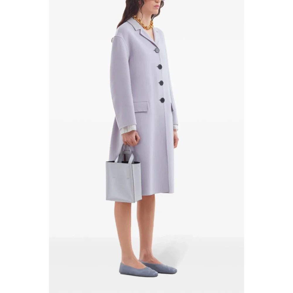 Marni Grijze Wollen Jas met Revers Gray Dames