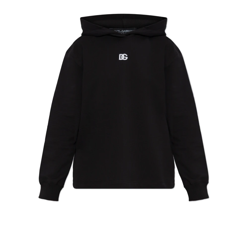Dolce & Gabbana Women's Black Hoodies,, Sweatshirt With Embroidered Logo Small