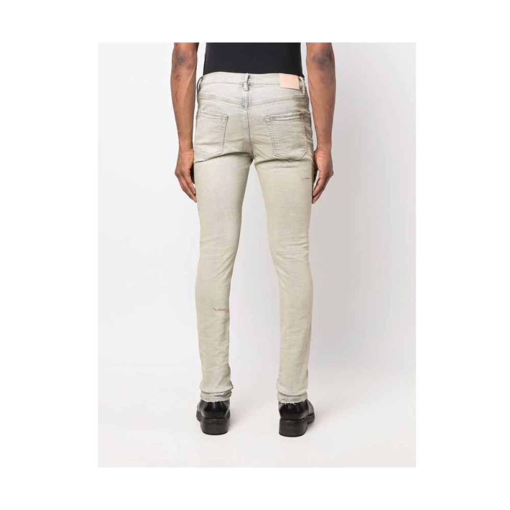 Purple Brand Ash Blue Skinny Cut Distressed Denim Blue Heren