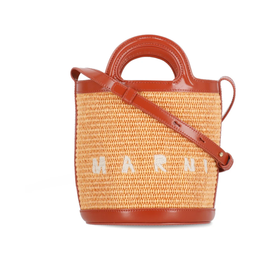 Marni Damski Pomarańczowy Torebki, Kobieta, One Size, Pomarańczowa Torba Z Bawełny I Skóry