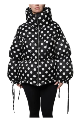 Polka Dot Full Zip Puffer Jacket