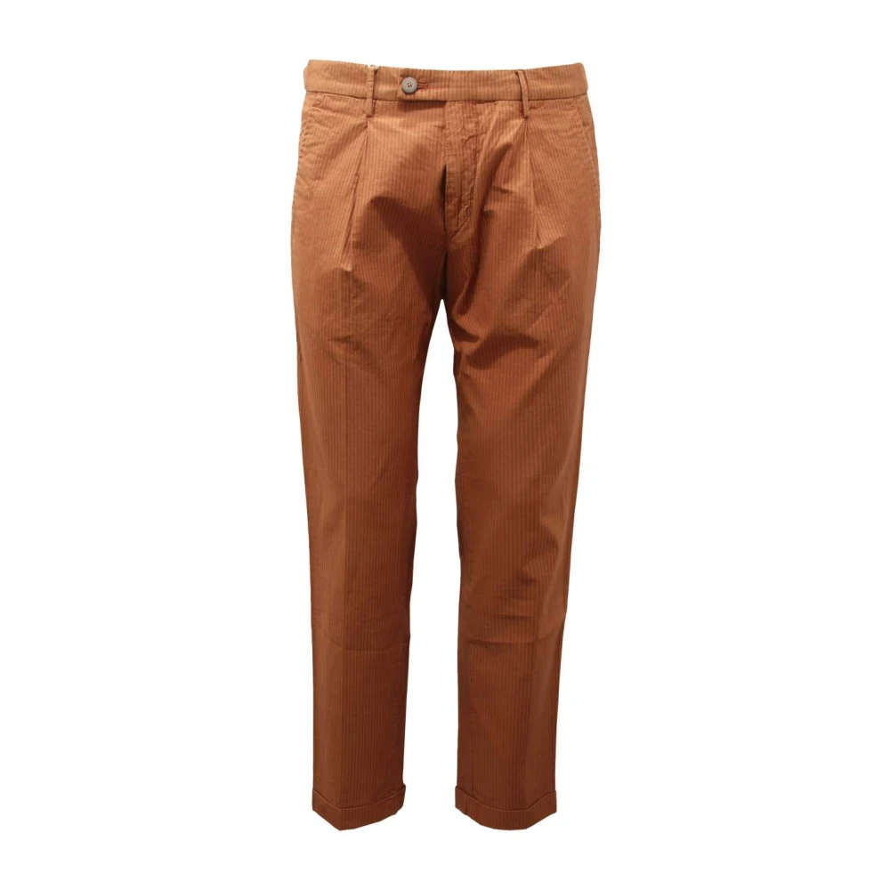 Michael Coal Men's Brown Slim-Fit Trousers, W35, Slim Fit Capri Trousers Made In Italy