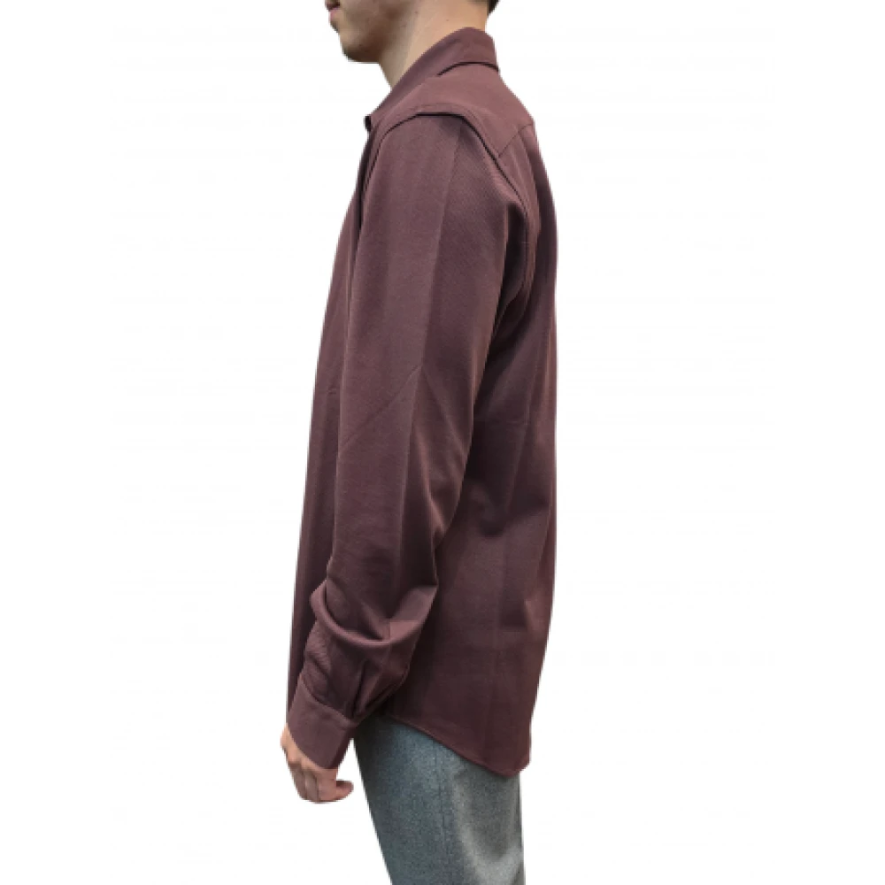 Paul Smith Jersey katoenen overhemd in wijnrood Purple Heren