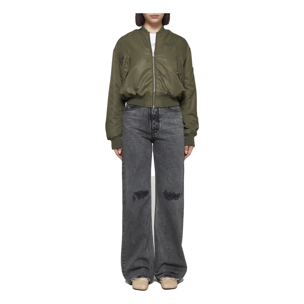 MM6 Maison Margiela High-Rise Wide Jeans Black Dames